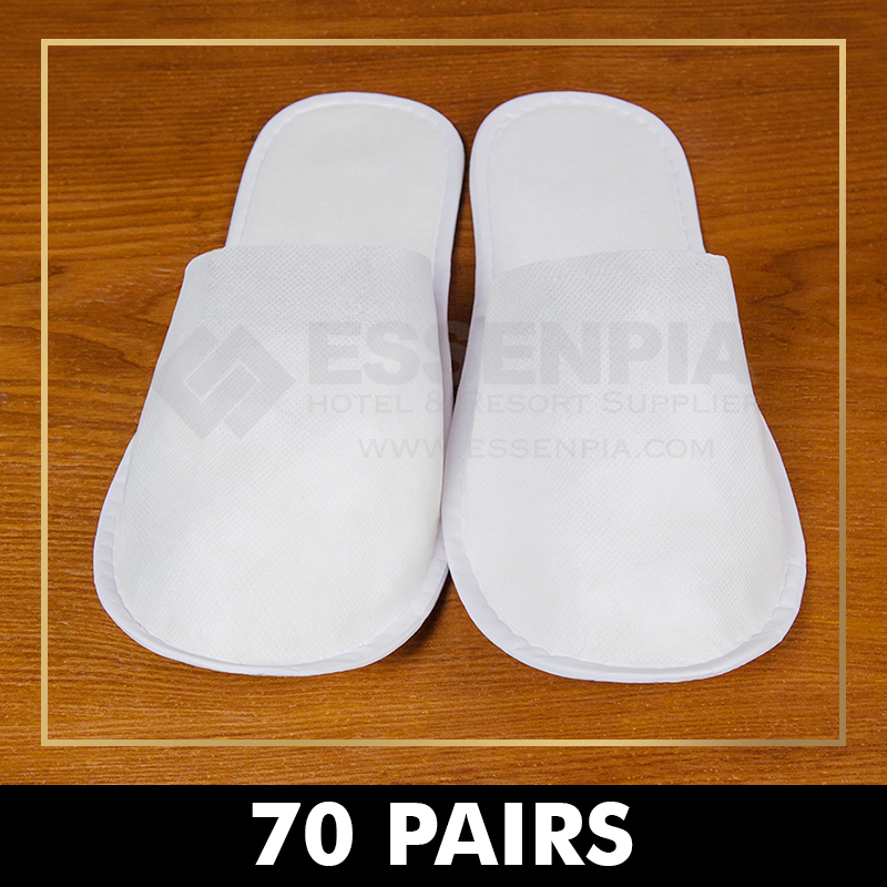 plain white spa slippers