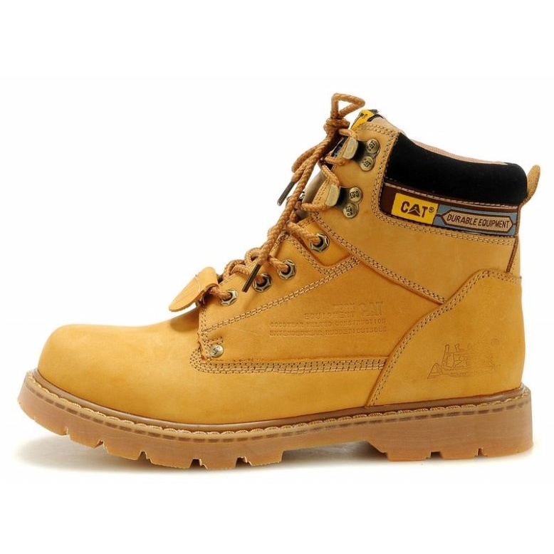 READY STOCK Caterpillar Men's Plain SoftToe Work Boots Caterpillar