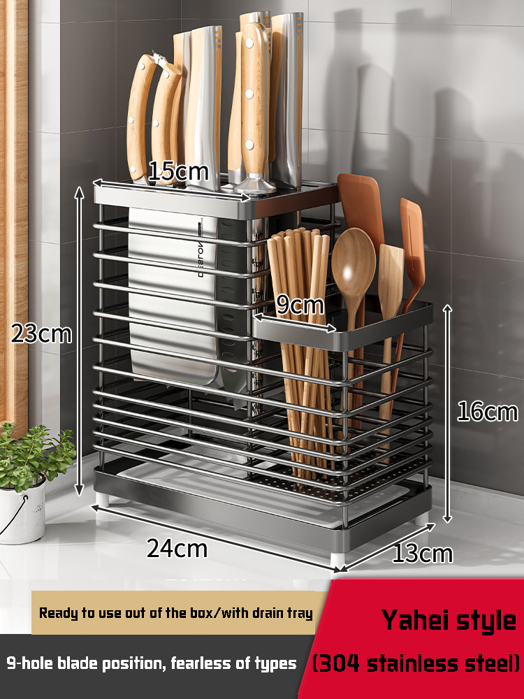 CAVALRICA 304 stainless steel knife holder storage rack countertops ...