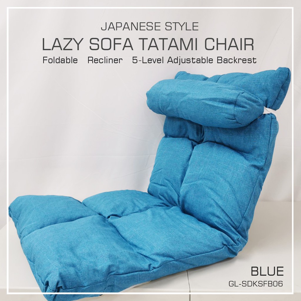 Linen Lazy Sofa Tatami Chair Japanese Folding Sofa Bed Foldable Single