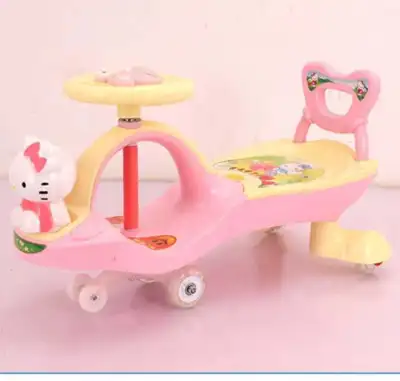 Children's twist car for kid female male baby 1-5 years old baby toy yo-yo car with music mute universal wheel swing car for girl twisted