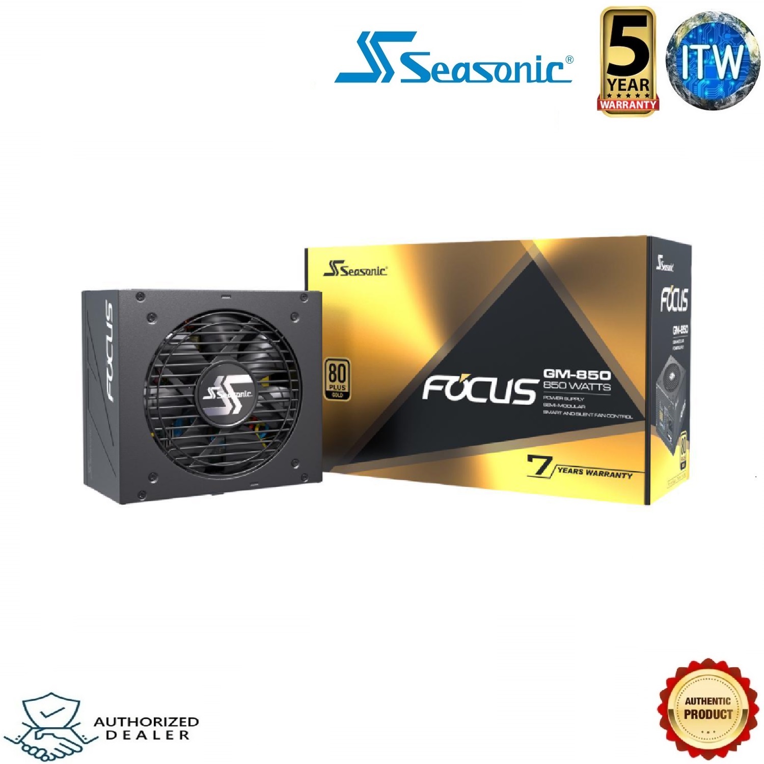 Seasonic FOCUS GM-850 850W 80+ Gold Semi-Modular ATX Power Supply