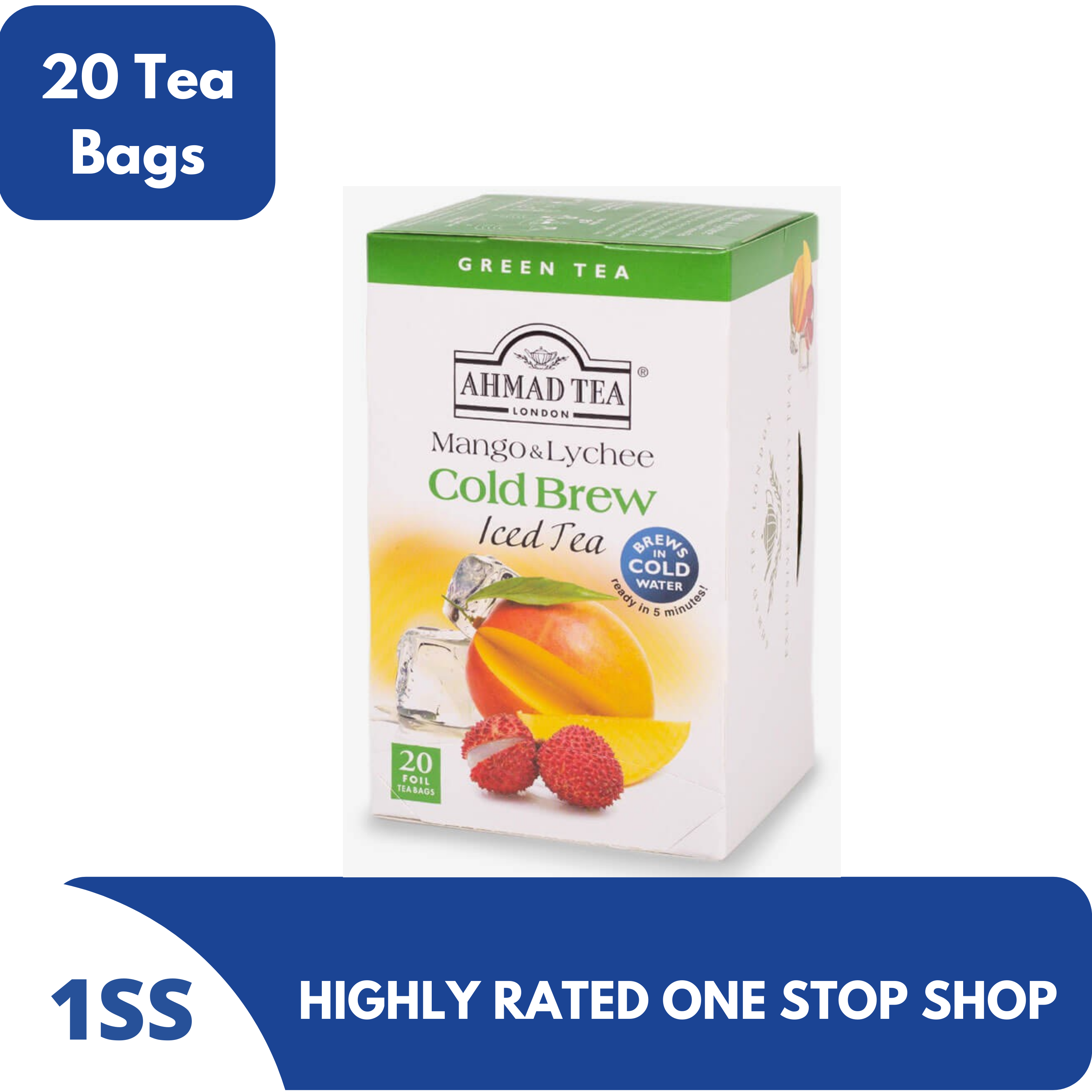 Ahmad Tea Mango & Lychee Cold Brew Iced Tea, Green Tea, 2g x 20 Tea Bags Lazada PH