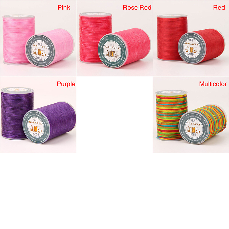 U2y7 1Roll Stiching Cord 0.8mm 90m Polyester Cord Sewing Craft Flat Waxed Thread 150D Leather