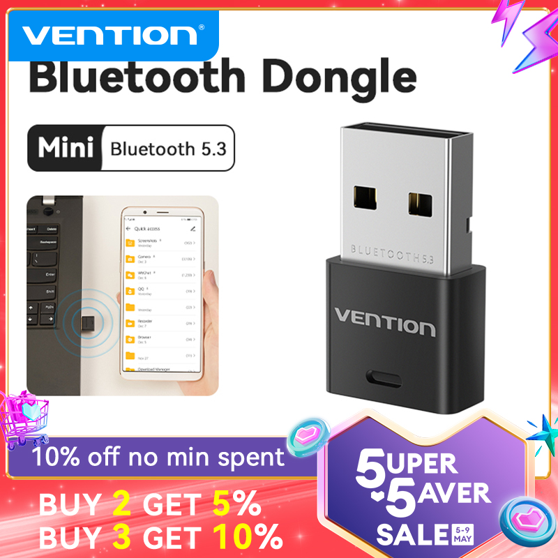 Vention Bluetooth 5.3 5.1 5.0 Dongle Wireless USB Device Receiver for PC Keyboard Mouse Earphone PS5 Switch Headset Audio Xbox PS4 Windows 10 8 7 Connector Multiple USB Bluetooth Adapter