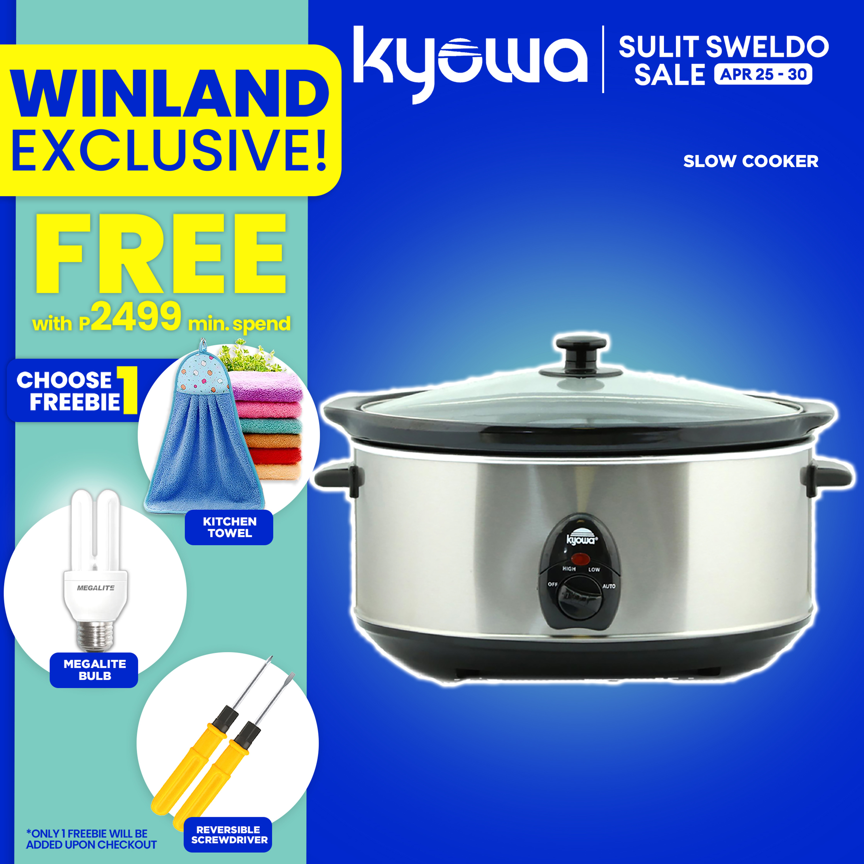 KYOWA by Winland KW2850 Oval Slow Cooker 3.5 Liters Lazada PH