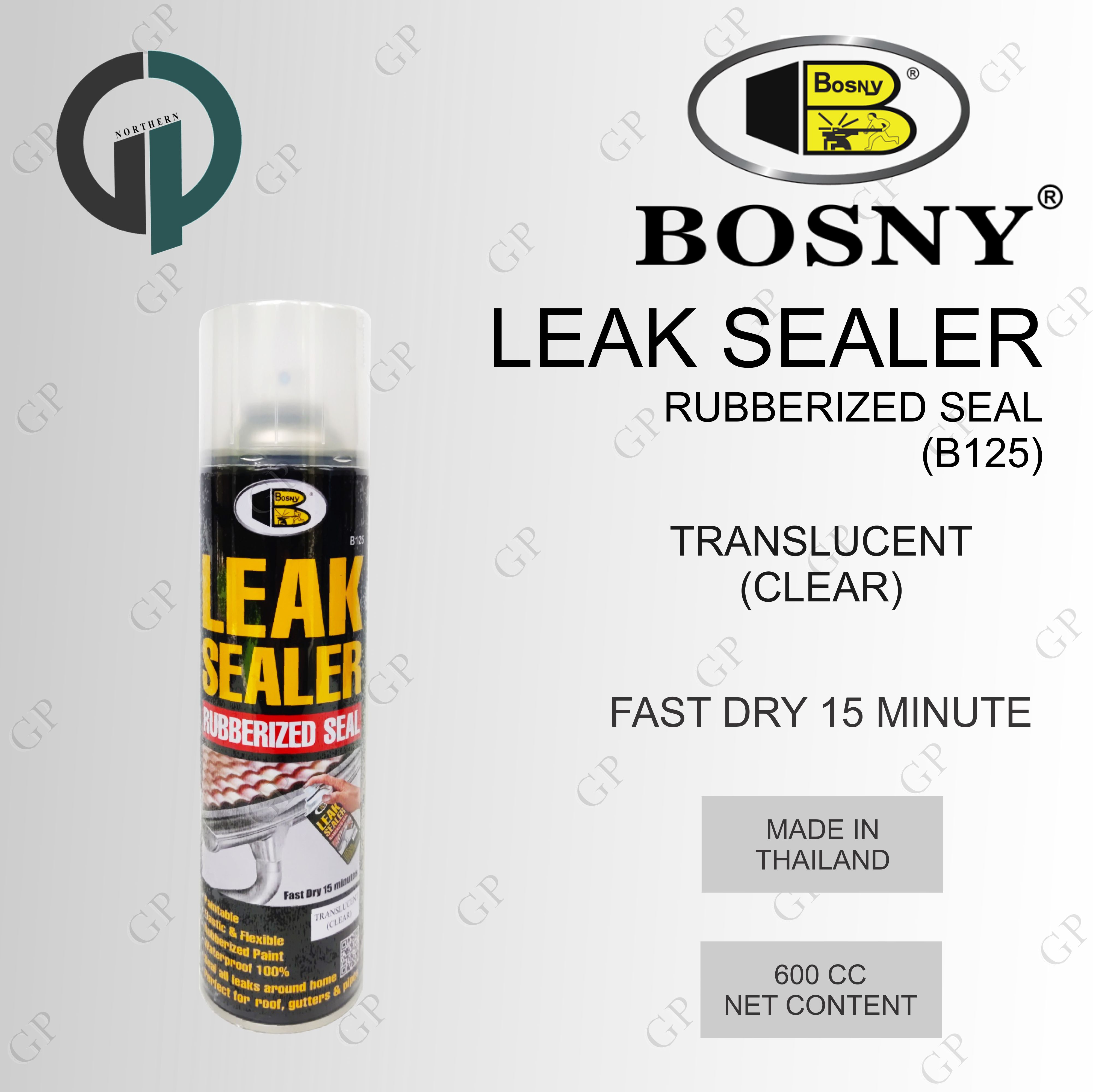 Bosny Leak Sealer Spray Rubberized Seal (B125) Translucent Clear