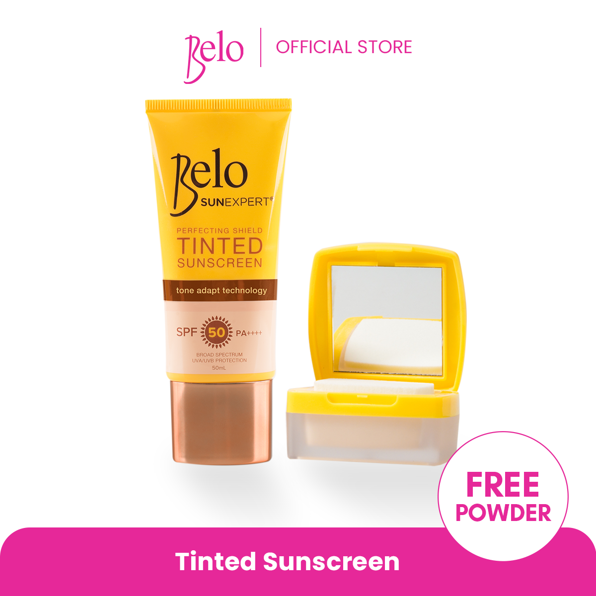 Belo SunExpert Tinted Sunscreen SPF50 PA++++ 50mL + FREE Translucent ...