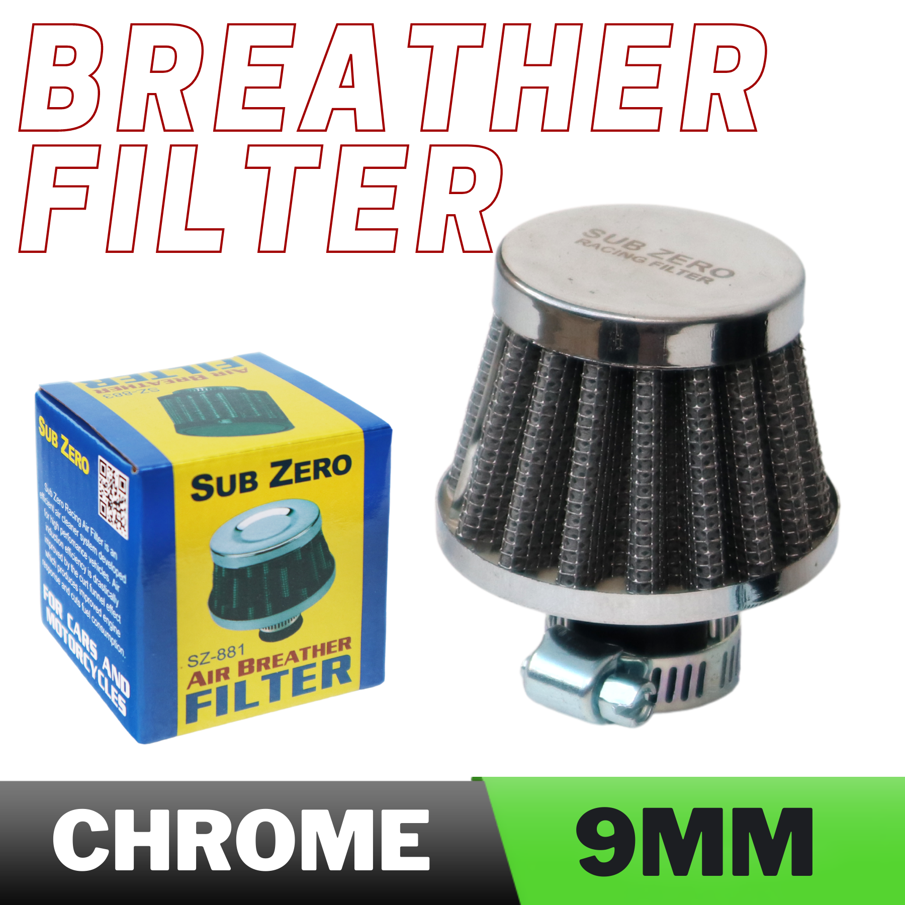 Sub Zero Air Breather Filter SZ881 Chrome 9mm Lazada PH