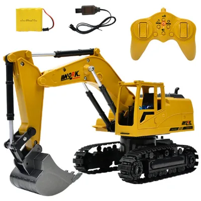 8CH Simulation toy RC excavator toys with Musical and light Children's Boys RC truck Beach toys RC Engineering car tractor