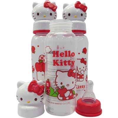 Hello Kitty F. Bottle 8oz Reg. Neck W/Silicone Nipple 3Pcs/Pk