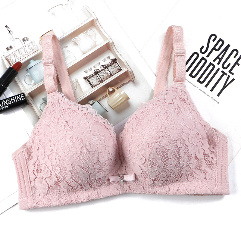 Thick8CMGathered without Steel Ring Small Breast Bra Sexy Lace Lingerie