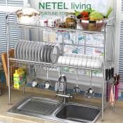 NETEL Sink Top Dish Rack with Adjustable Height and Chopstick Holder