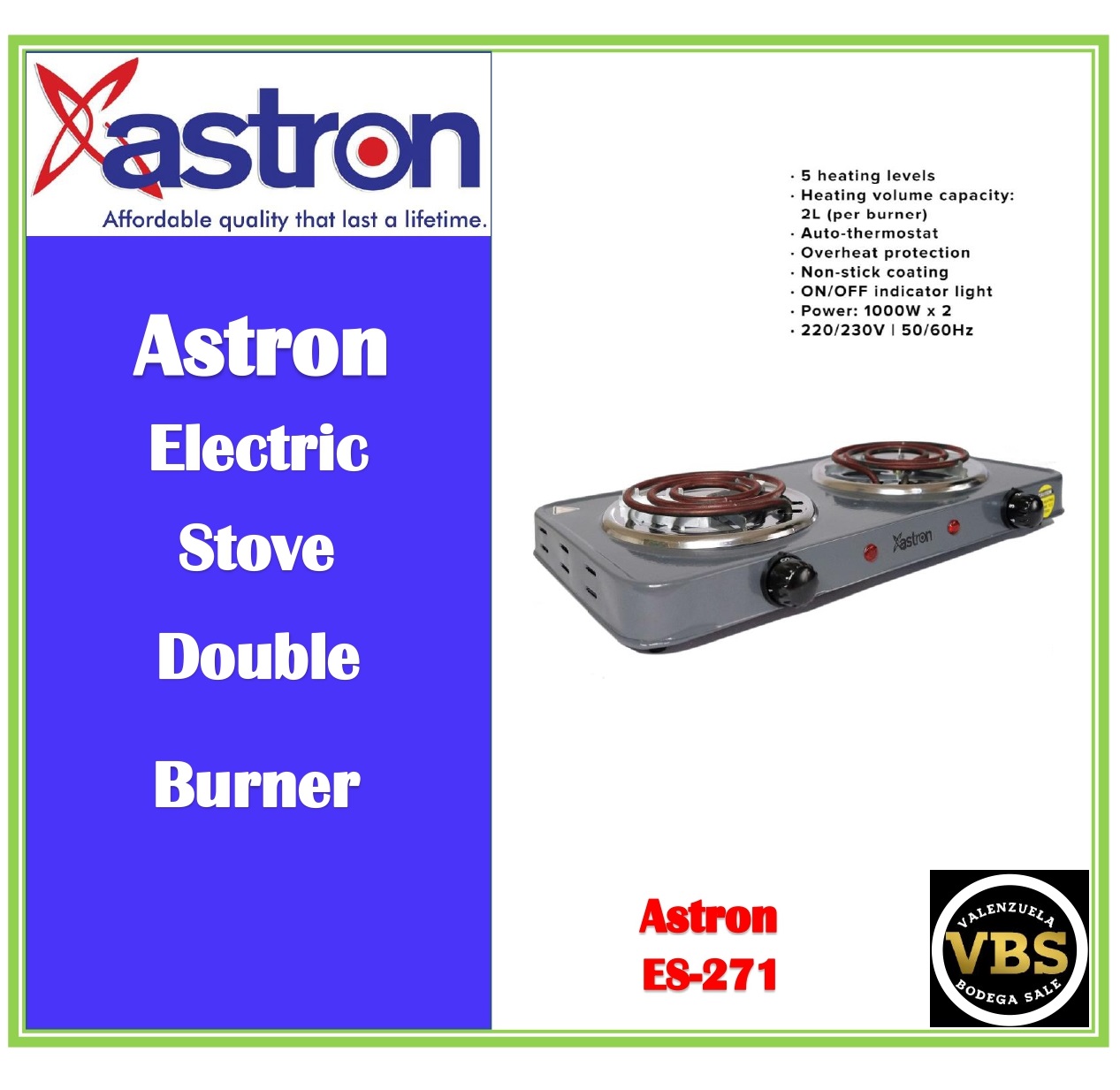 Astron Electric Stove Double Burner ES271 Lazada PH