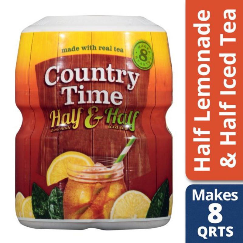 Country Time Half & Half Lemonade Iced Tea Naturally Flavored Powdered