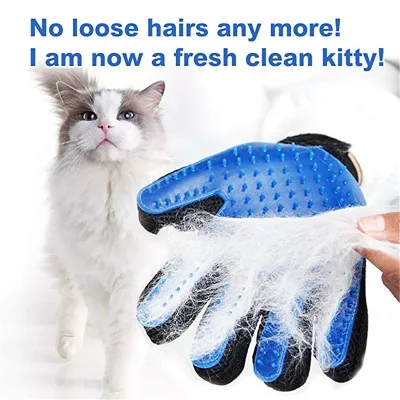 (Packed in a box) Pet hair removal gloves Pet grooming brush