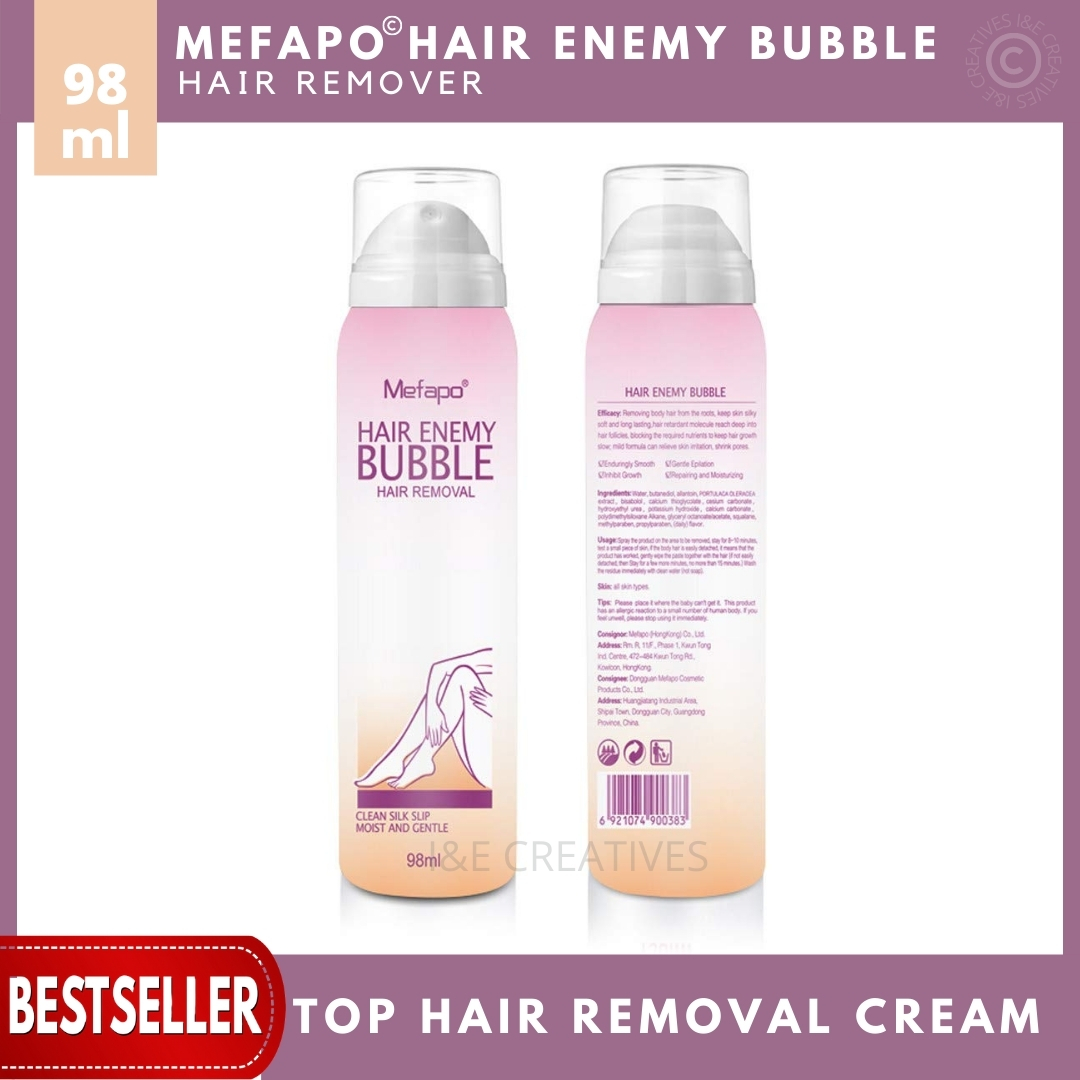 ORIGINAL MEFAPO HAIR ENEMY BUBBLE HAIR REMOVAL SPRAY REMOVES UNWANTED