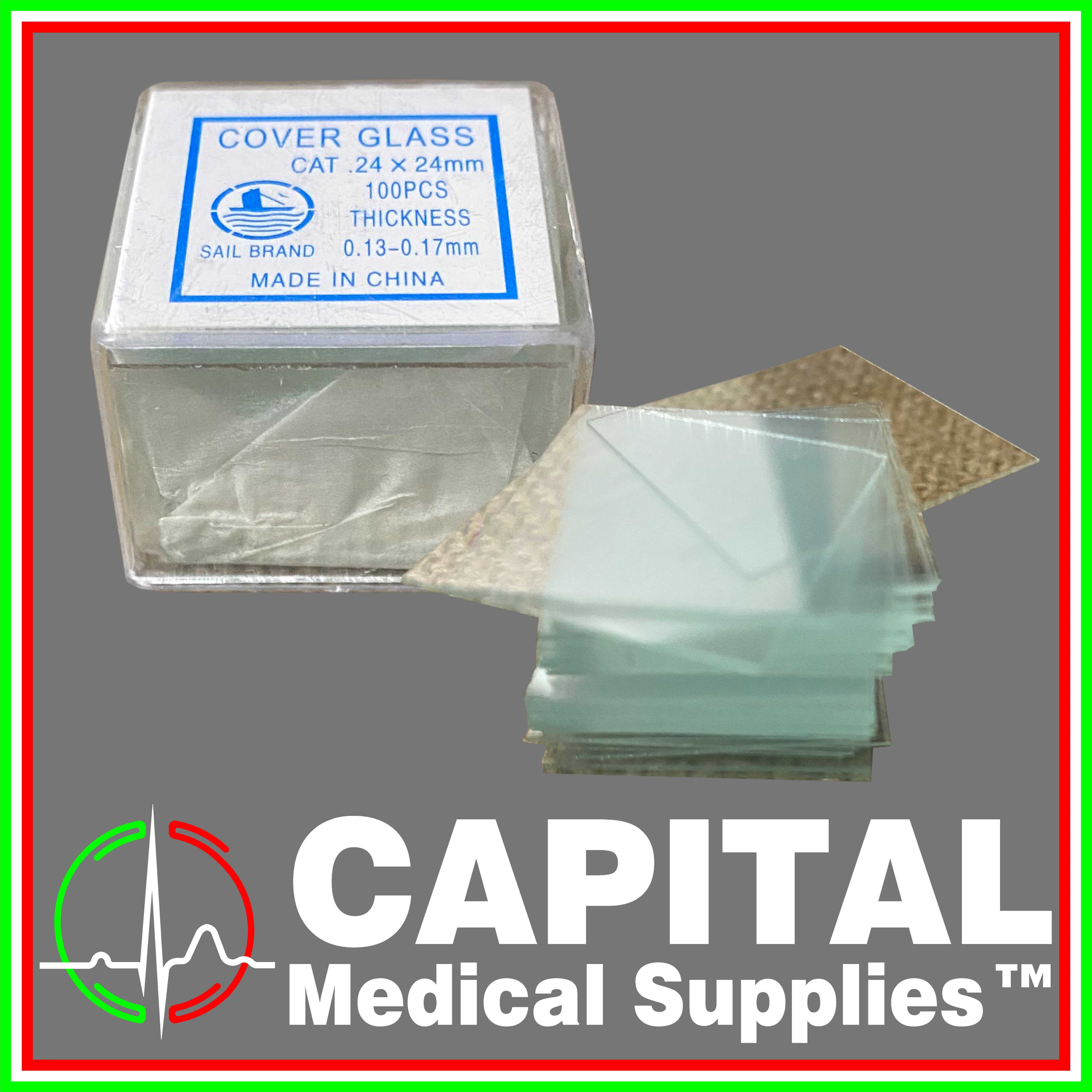 Microscope Cover Glass Thickness 0.130.17mm 24x24mm 100 pcs (SAIL