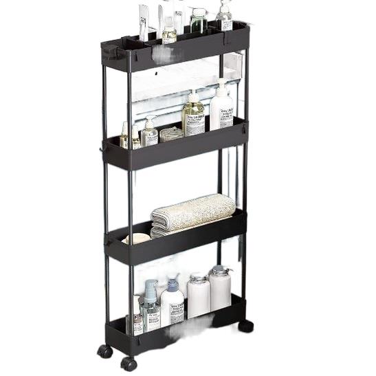 4 layer Rack Shelves Rolling Trolley Kitchen Organizer Room Lazada PH
