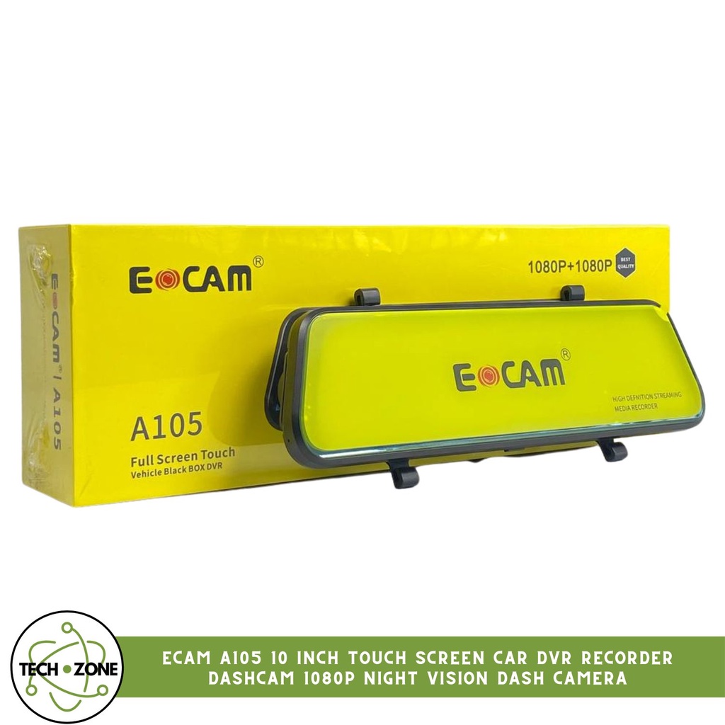 TECHZONE ECAM A105 10 Inch Touch Screen Car DVR Recorder Dash Cam