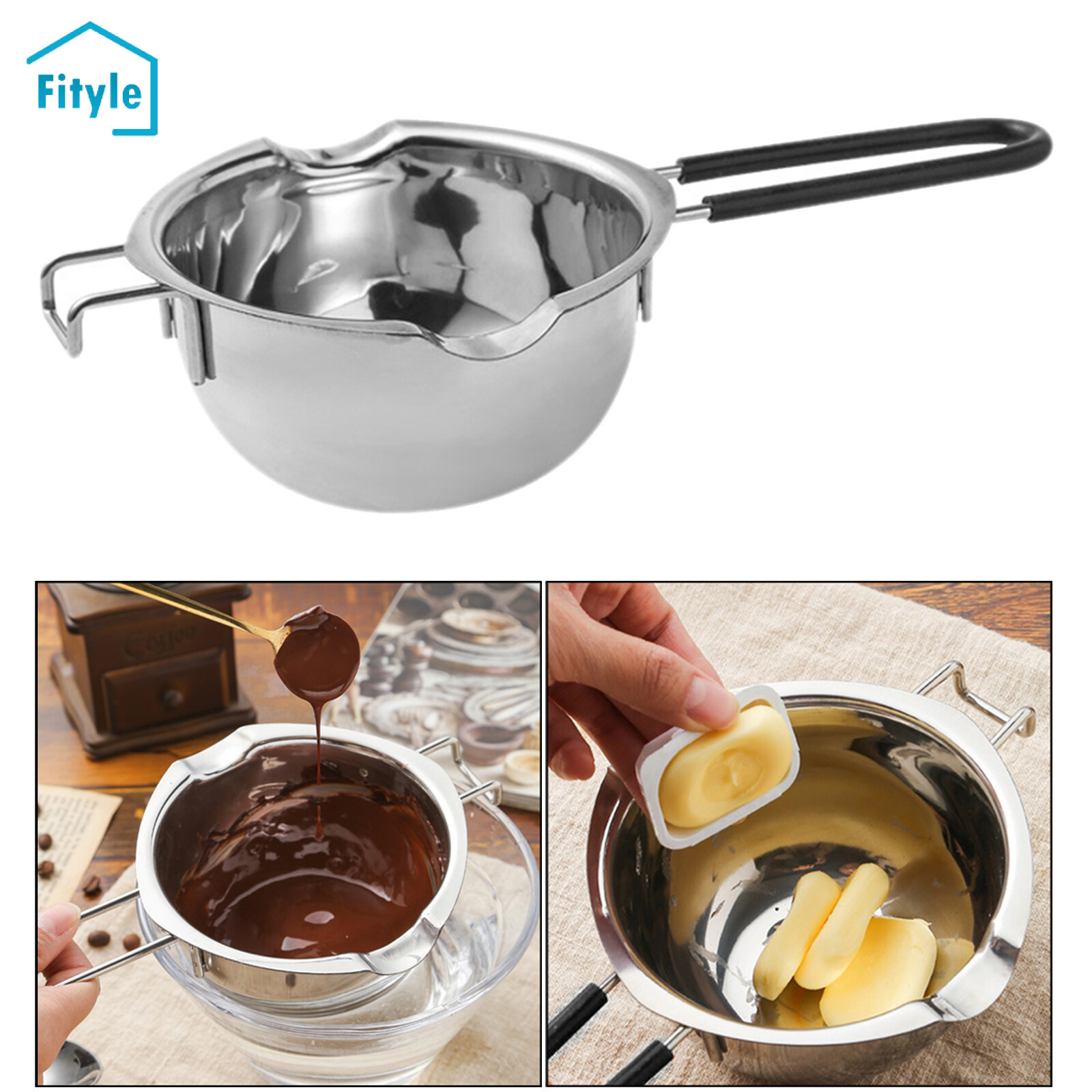 Fityle 2 Pieces Stainless Steel Wax Melting Pot Double Boiler for Candle  Making