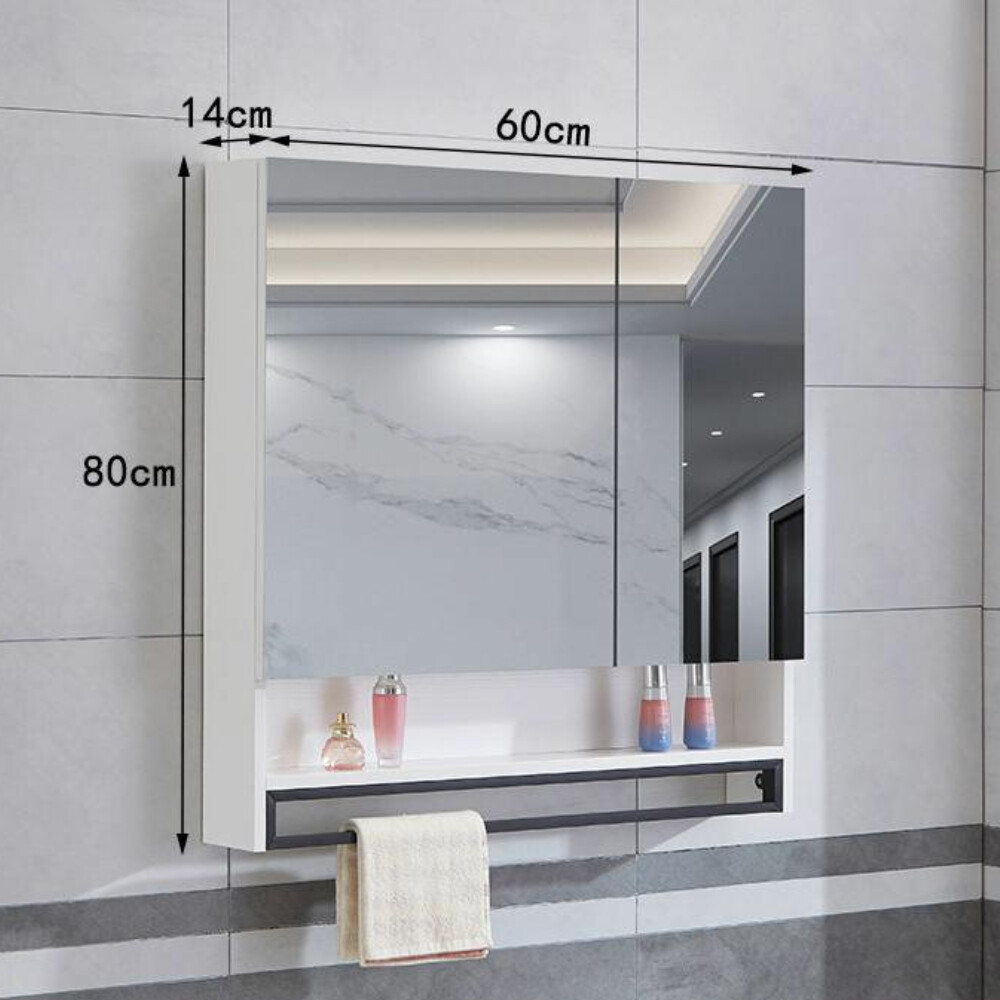 [COD]Smart Wall Mounted Solid Wood Bathroom Mirror with Towel