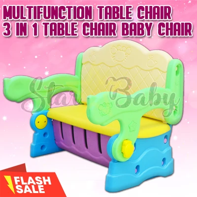 Star Baby Kids 3 in 1 Multifunction Study Table and Chair for Baby Storage Box Bench Table