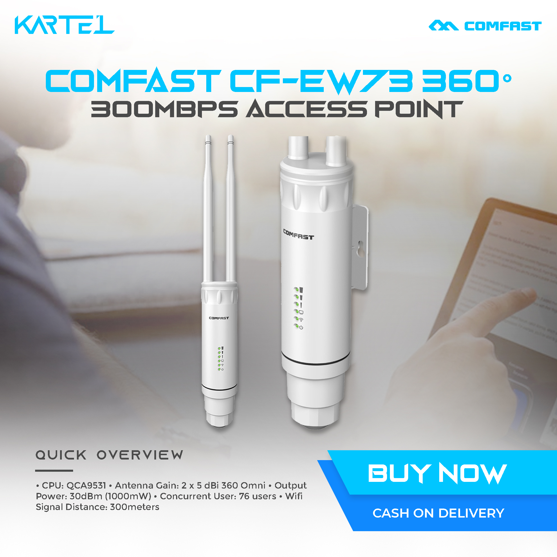 COMFAST CF EW73 360 300Mbps Access Point For Piso Wifi High Power Wifi COMFAST CF EW73 360 300Mbps Access Point For Piso Wifi High Power Wifi