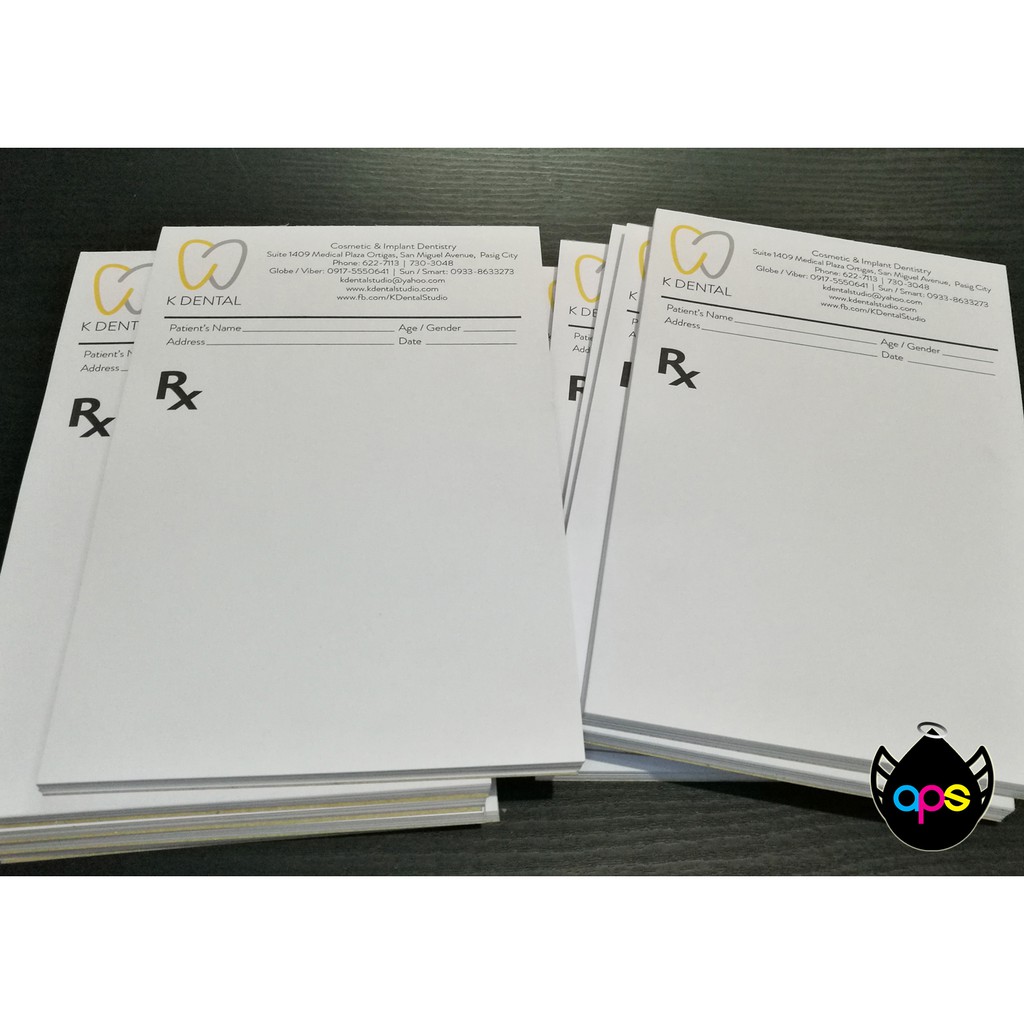 Customized Colored Prescription Pads, RX Pads, Pads, Reseta, Med Cert
