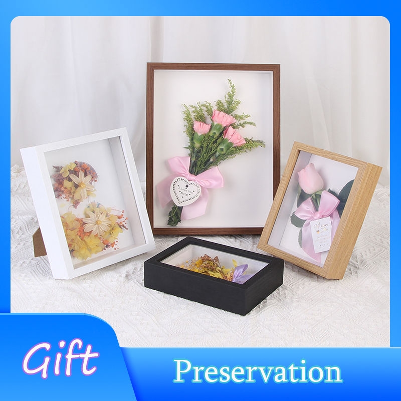 Frame For Dried Flower Wooden Shadow Box Flowers Frame Preservation 3D
