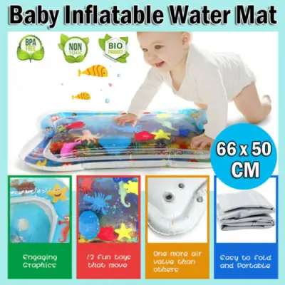 Inflatable Baby Playmat Water Mat Infants Fun Activity Play Center Kids Pad 66CM