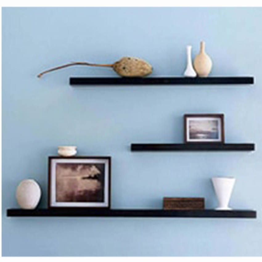 FLYWOOD 3Pcs/Set Wood Black Board Wall Mount Hanging Shelves