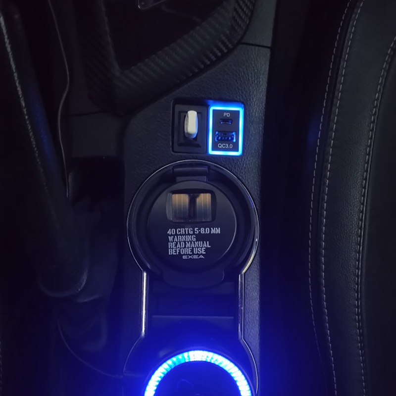 QC 3.0 Car Charger Dual Port with Type C USB Quick Charge Socket for