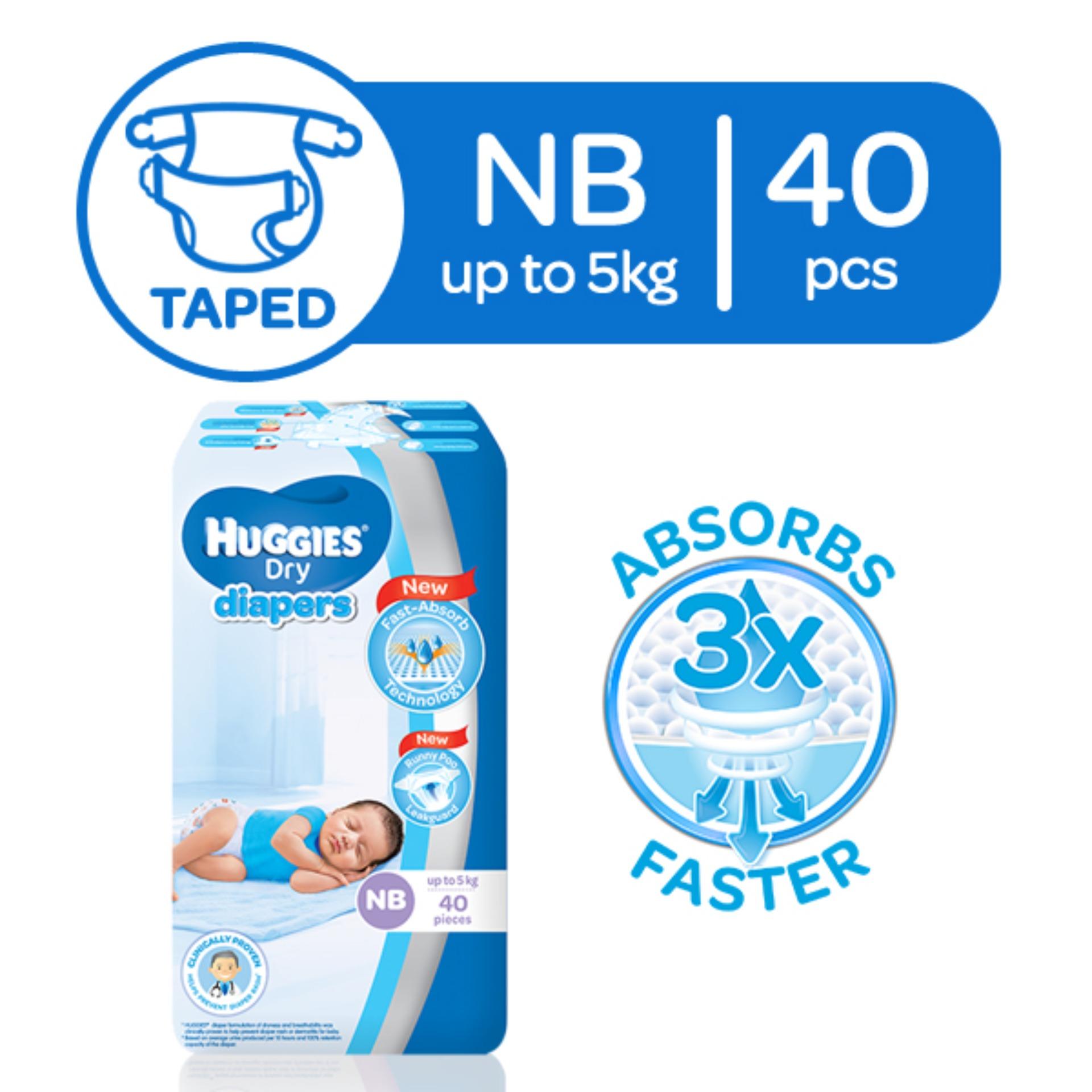 Huggies Dry Newborn - 40 pcs x 1 pack (40 pcs) - Tape Diapers