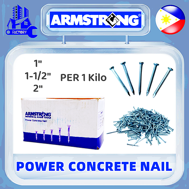 Armstrong POWER CONCRETE NAIL 1 kg 1", 1 1/2",2" Lazada PH