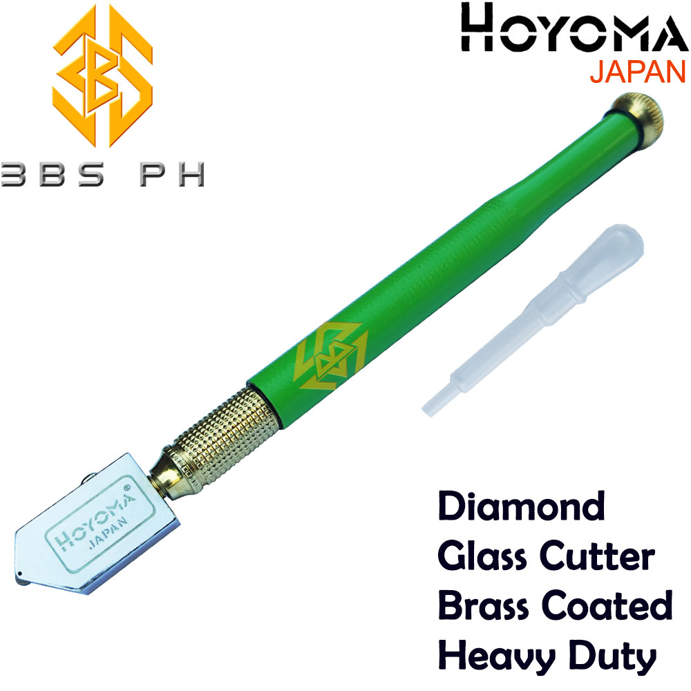Hoyoma Japan Glass Cutter Diamond Heavy Duty Brass Coated handle I 3BS
