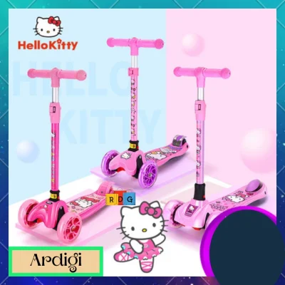 ✅【Local delivery】✅ ARDIGI Foldable 3 Wheels Scooter For Kids Lighting Wheel Toy Scooter Toys Gift for Kids Trolly