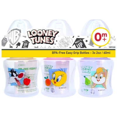Looney Tunes 2oz Easy Grip Feeding Bottle Set of 3
