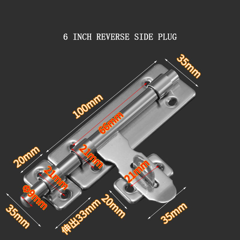 Stainless Steel Door Latch&Bolts Gate Antitheft Security Door Slide