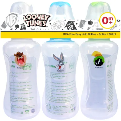 Looney Tunes 8oz Easy Hold Feeding Bottles (Set of 3)