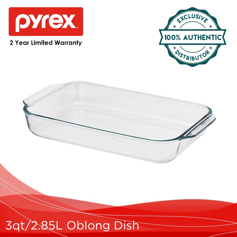 Pyrex Value Pack-23cm Pie Plate and Oblong Dish Durable