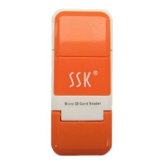 Ssk scrs022 card reader 480mbps plug and play usb 2.0 usb flash mini sd card reader for pc laptop 1