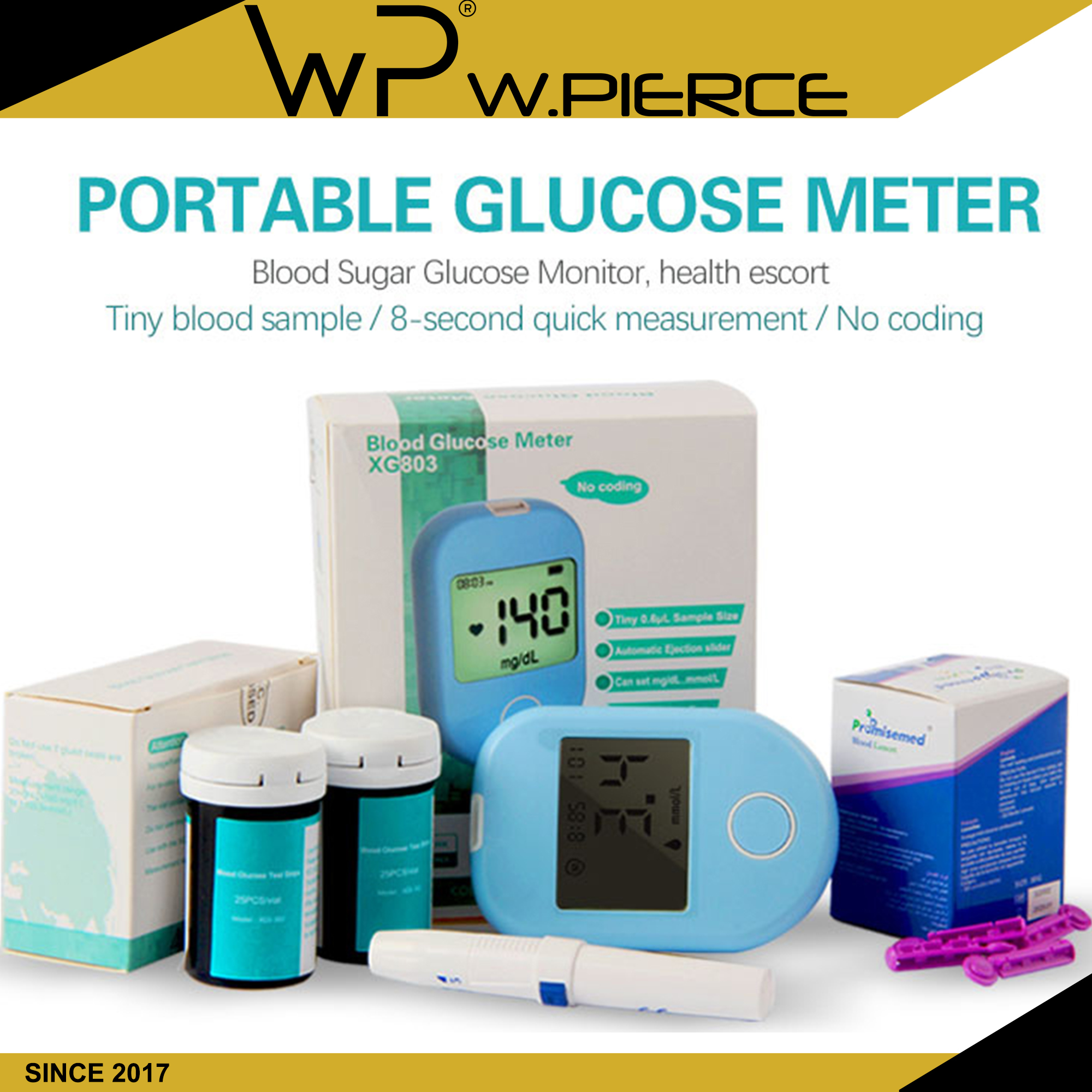 XG803 Electronic W/ 50pcs Test Strips and 50pcs blood lancet