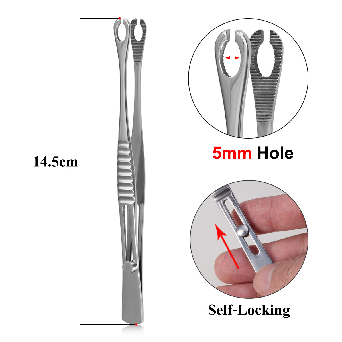 1pc Surgical Steel Piercing Pliers Tools Dermal Anchor Hemostat