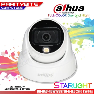 Dahua 2MP Full-Color Starlight HDCVI Dome/Turret Camera DH-HAC-HDW1239TLN-A-LED