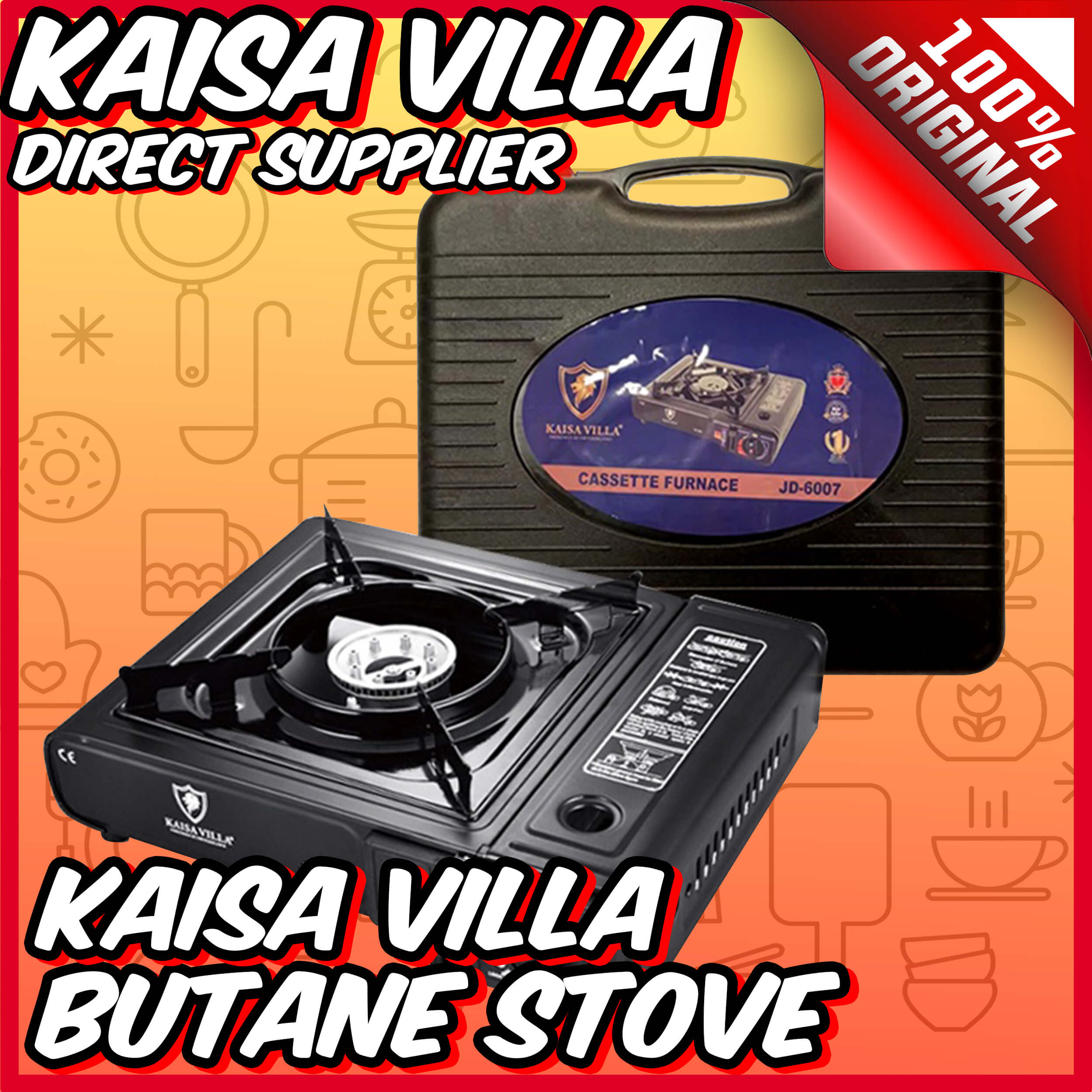 Kaisa Villa butane gas stove with case portable single and two slot gas