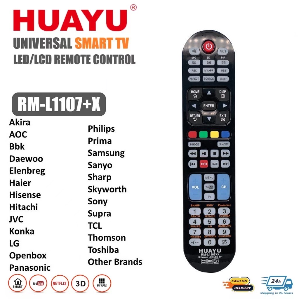 Huayu RML1107+X Universal Smart TV Remote Control With Netflix and