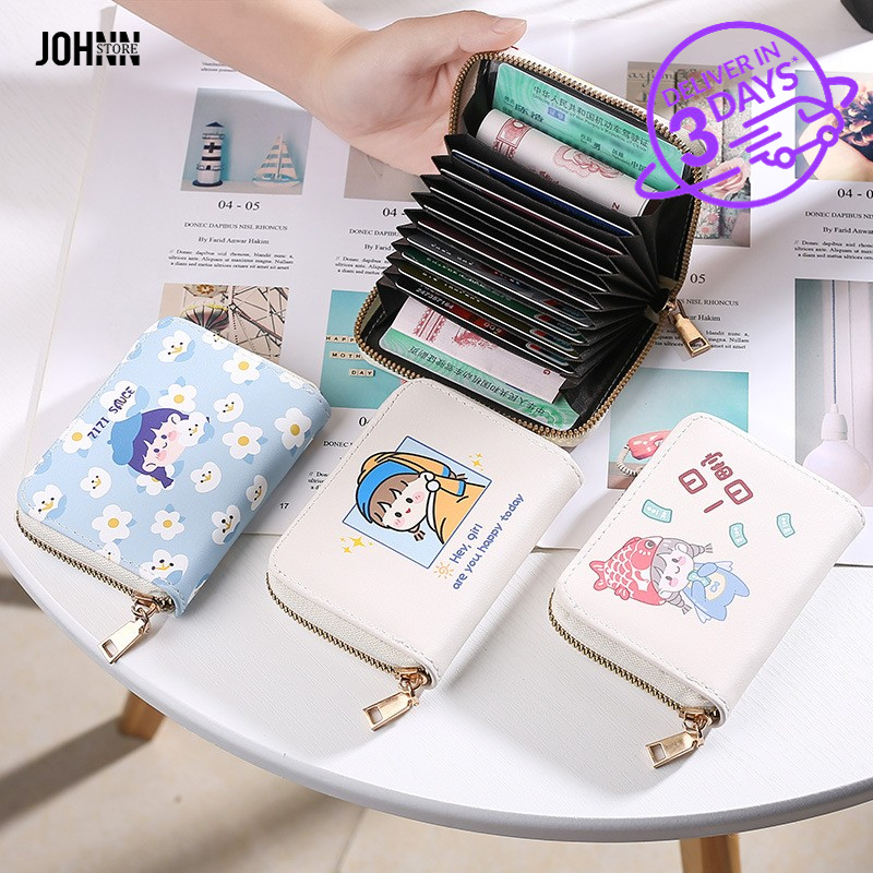 🔥JOHNN Women's Cartoon Cute Japanese Girl Heart Small Coin Purse Short ...