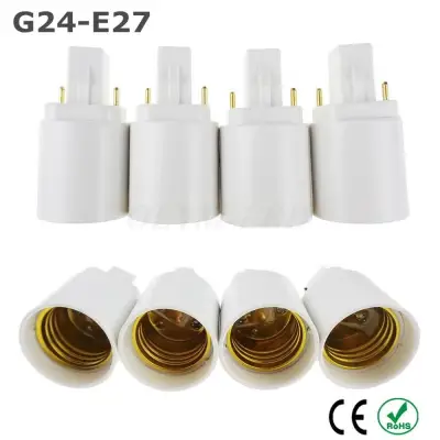 Deyln LED G24 to E27 Adapter Socket Halogen CFL Lamp Holder Adapter G24 Bulb Holder Adapter 2pin 110-260V
