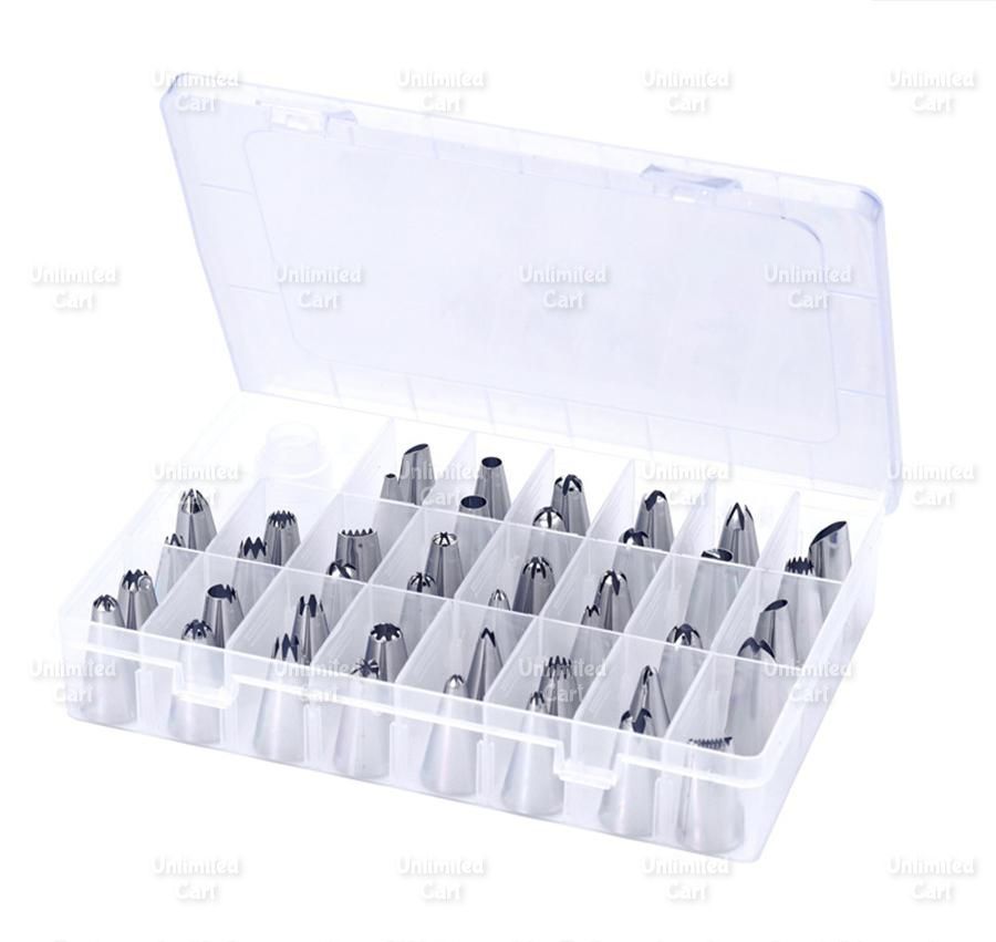 COD】 Piping Tip Nozzle Organizer Case LARGE Accessories Transparent Plastic  Storage Box TCC